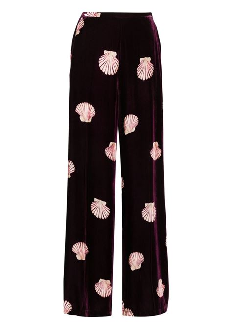 Pantaloni a gamba ampia in nero e rosa Forte Forte - donna FORTE FORTE | Pantaloni | 133242509